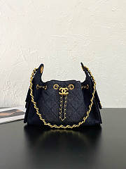 Chanel Mini Hobo Bag Black Denim - 1
