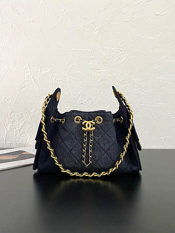 Chanel Mini Hobo Bag Black Denim