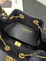 Chanel Mini Hobo Bag Black Denim - 6
