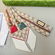 Gucci GG print with Horsebits silk neck bow 02 - 6