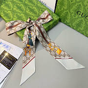 Gucci GG print with Horsebits silk neck bow 02 - 3
