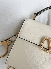 Valentino Garavani Vsling Mini Handbag In Laminated Grainy White - 5