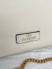 Valentino Garavani Vsling Mini Handbag In Laminated Grainy White - 2