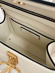 Valentino Garavani Vsling Mini Handbag In Laminated Grainy White - 4