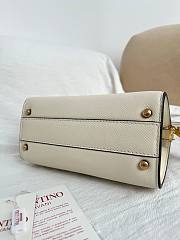 Valentino Garavani Vsling Mini Handbag In Laminated Grainy White - 3