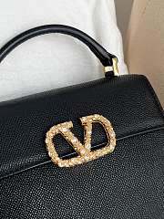 Valentino Garavani Vsling Mini Handbag In Laminated Grainy Black - 3