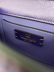 Valentino Garavani Vsling Mini Handbag In Laminated Grainy Purble - 6