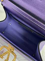 Valentino Garavani Vsling Mini Handbag In Laminated Grainy Purble - 3