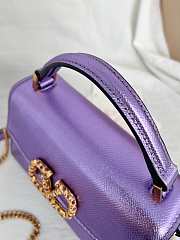 Valentino Garavani Vsling Mini Handbag In Laminated Grainy Purble - 4