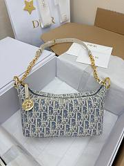 Dior Star Hobo Bag Blue Oblique Chambray with Raffia - 1