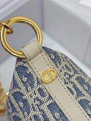 Dior Star Hobo Bag Blue Oblique Chambray with Raffia - 3