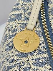 Dior Star Hobo Bag Blue Oblique Chambray with Raffia - 2