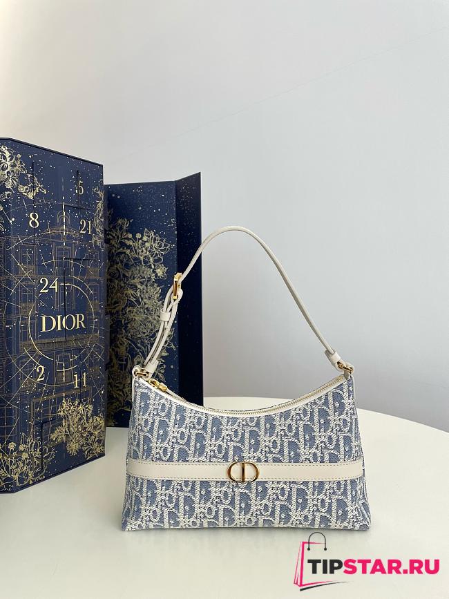 Dior 30 Montaigne Cigale Mini Bag Blue Dior Oblique Jacquard - 1
