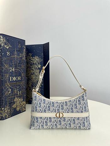 Dior 30 Montaigne Cigale Mini Bag Blue Dior Oblique Jacquard