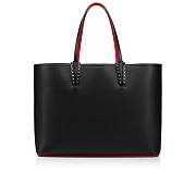 Christian Louboutin Cabata large Tote bag - Calf leather and spikes - Black - 1