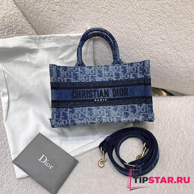Mini Dior Book Tote Trench Denim - 1