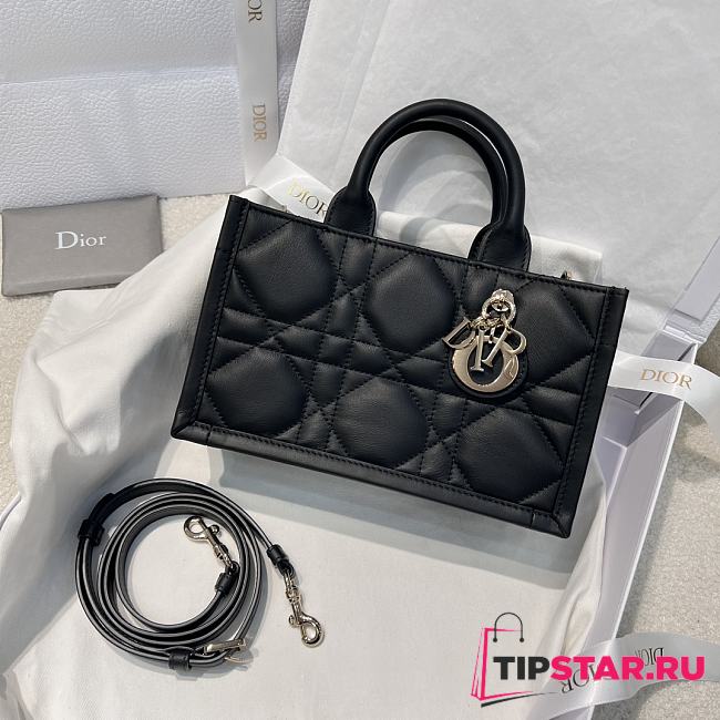 Mini Dior Book Tote Trench Black Macrocannage Calfskin - 1
