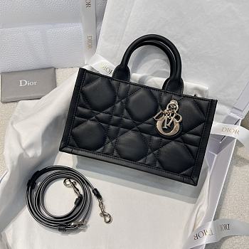 Mini Dior Book Tote Trench Black Macrocannage Calfskin