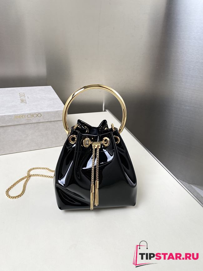 Jimmy Choo Micro Bon Bon Black Metallic Nappa Mini Bag - 1