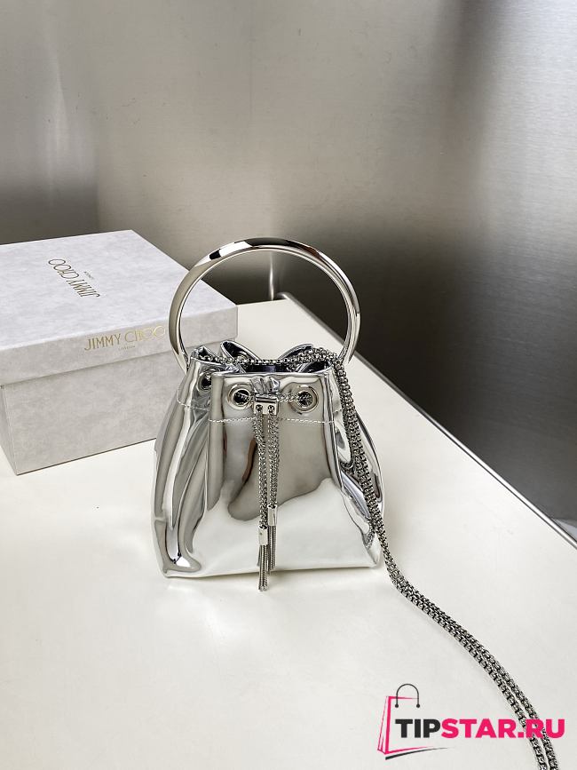 Jimmy Choo Micro Bon Bon Silver Metallic Nappa Mini Bag - 1