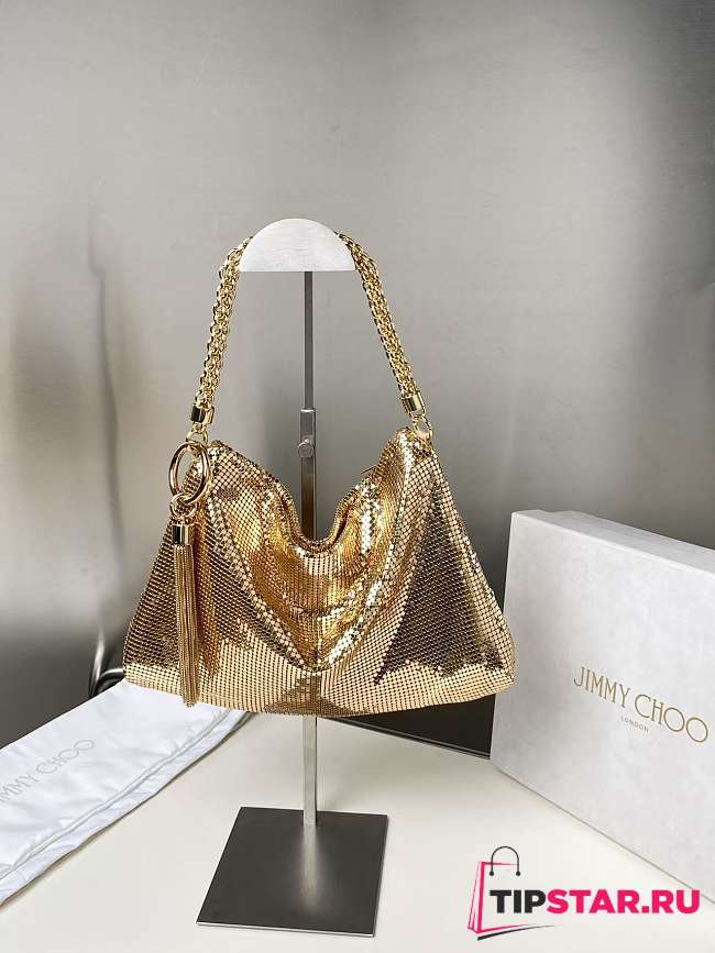 Jimmy Choo Callie Chain Strap Mini Clutch Bag in Metallic 03 - 1