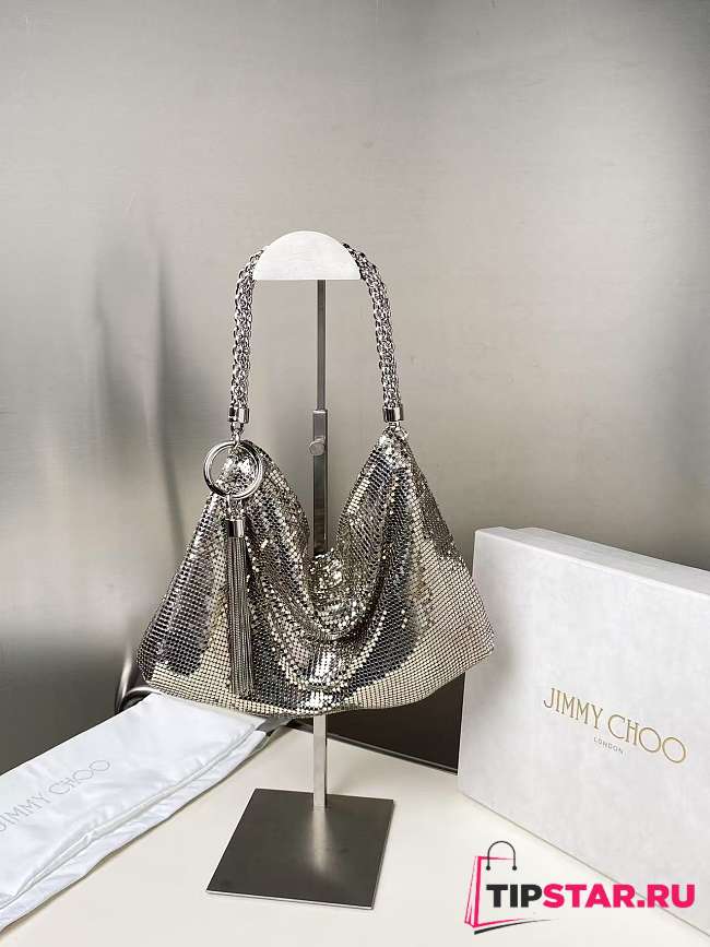 Jimmy Choo Callie Chain Strap Mini Clutch Bag in Metallic 01 - 1