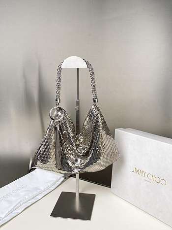 Jimmy Choo Callie Chain Strap Mini Clutch Bag in Metallic 01