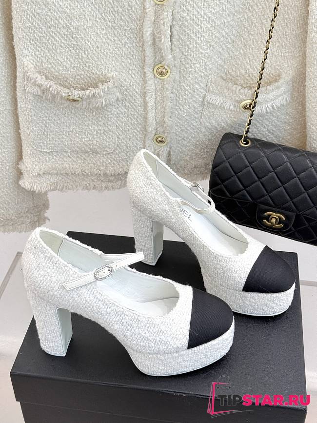 Chanel Platform Mary Jane Pumps Heel height 11 cm In White - 1