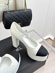 Chanel Platform Mary Jane Pumps Heel height 11 cm In White - 5