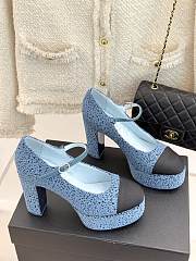 Chanel Platform Mary Jane Pumps Heel height 11 cm In Blue - 1