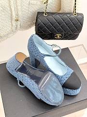 Chanel Platform Mary Jane Pumps Heel height 11 cm In Blue - 6