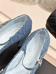 Chanel Platform Mary Jane Pumps Heel height 11 cm In Blue - 5