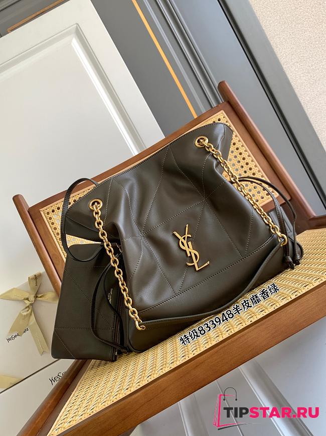 Ysl Small Jamie Shopping in lambskin green - 1
