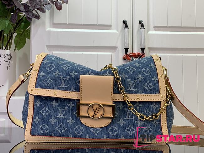 Louis Vuitton Dauphine Soft GM Bag Denim Blue - 1