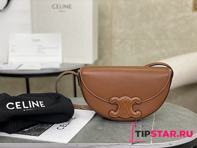 Celine Calfskin Besace Cuir Triomphe In Brown - 1
