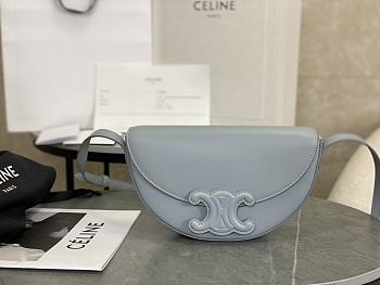 Celine Calfskin Besace Cuir Triomphe In Blue