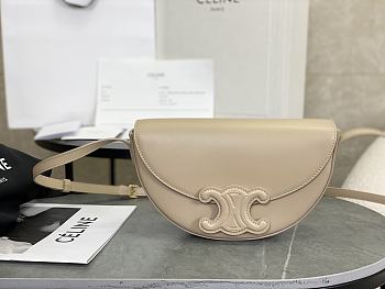 Celine Calfskin Besace Cuir Triomphe In Beige