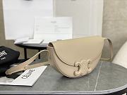 Celine Calfskin Besace Cuir Triomphe In Beige - 6