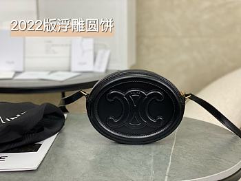 Celine Crossbody Oval Purse Cuir Triomphe In Black