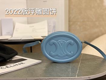 Celine Crossbody Oval Purse Cuir Triomphe In Blue