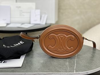Celine Crossbody Oval Purse Cuir Triomphe In Brown
