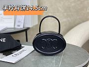 Celine Mini Crossbody Oval Purse Cuir Triomphe In Black - 1
