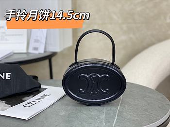 Celine Mini Crossbody Oval Purse Cuir Triomphe In Black