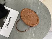 Celine Mini Crossbody Oval Purse Cuir Triomphe In Brown - 3