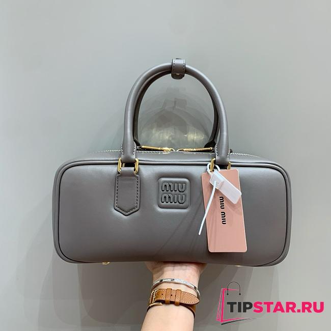 Miumiu Arcadie Leather Handle Bag In Gray Size 27x9x12 cm - 1