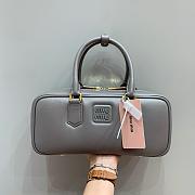 Miumiu Arcadie Leather Handle Bag In Gray Size 27x9x12 cm - 1