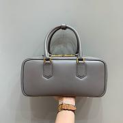 Miumiu Arcadie Leather Handle Bag In Gray Size 27x9x12 cm - 5