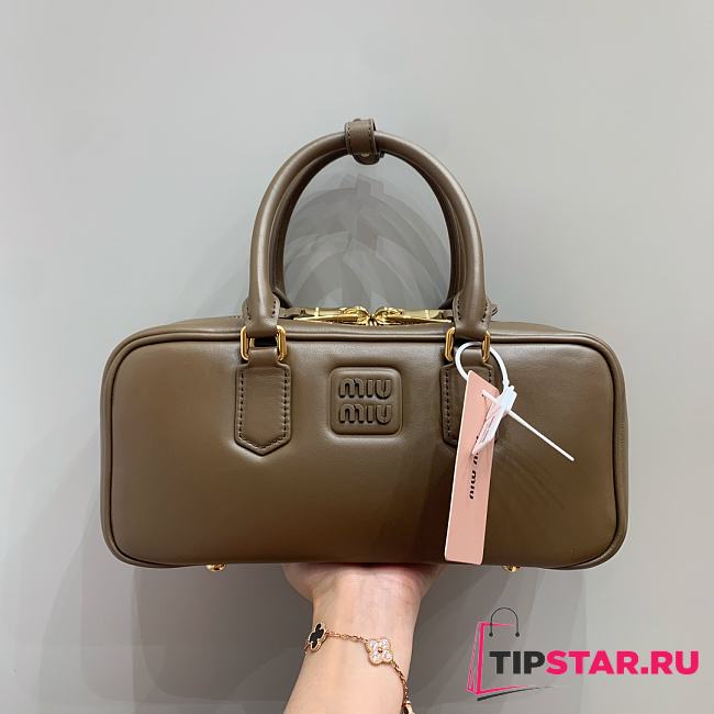 Miumiu Arcadie Leather Handle Bag In Green Size 27x9x12 cm - 1