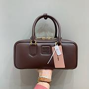 Miumiu Arcadie Leather Handle Bag In Burgundy Size 27x9x12 cm - 1