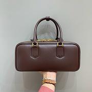 Miumiu Arcadie Leather Handle Bag In Burgundy Size 27x9x12 cm - 6